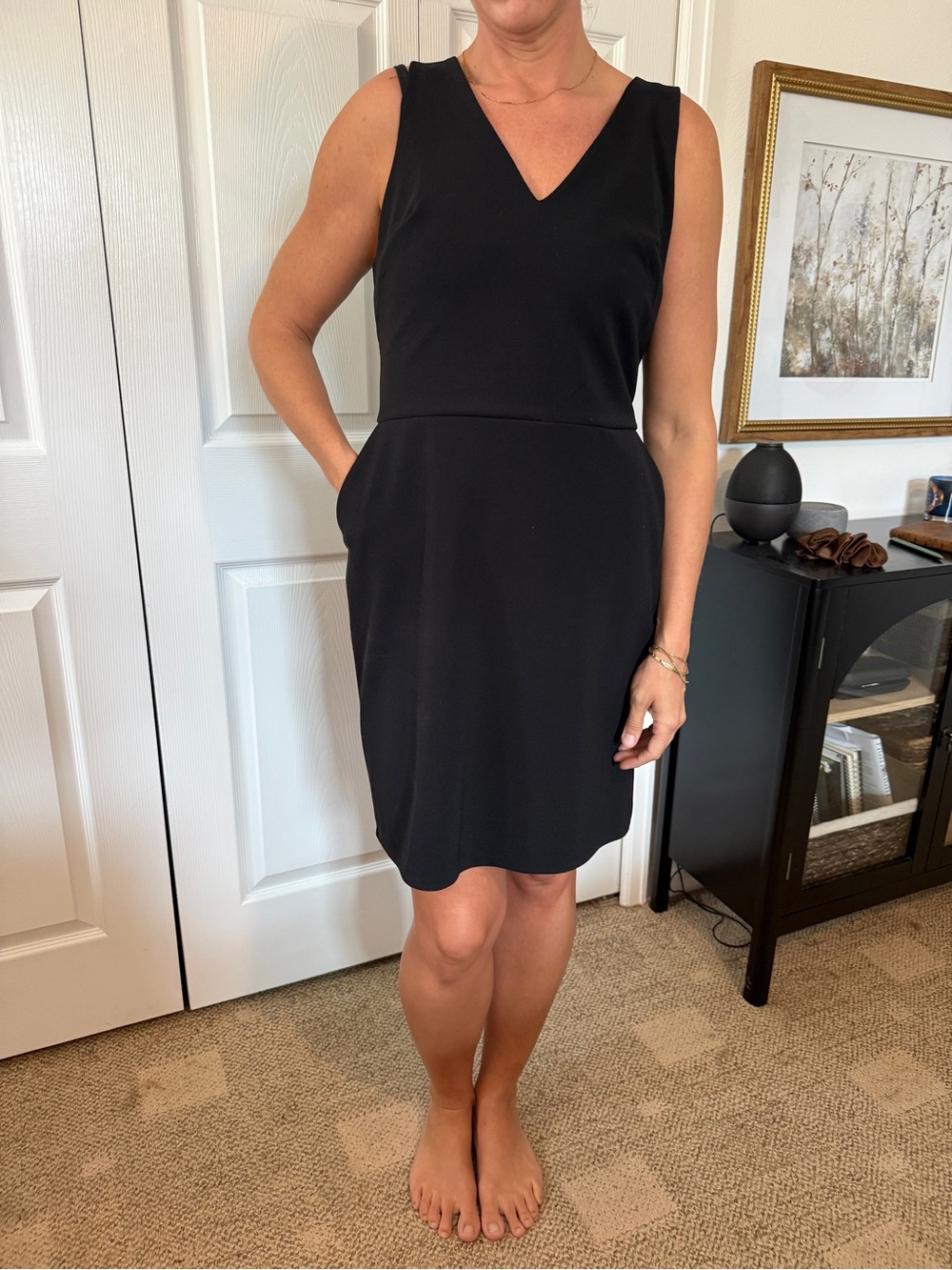 a new day Black Sleeveless V-Neck Mini Dress
